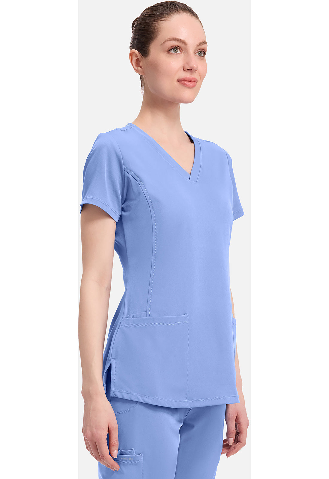 Monica Top dames met V-hals en moderne pasvorm met stretchmateriaal