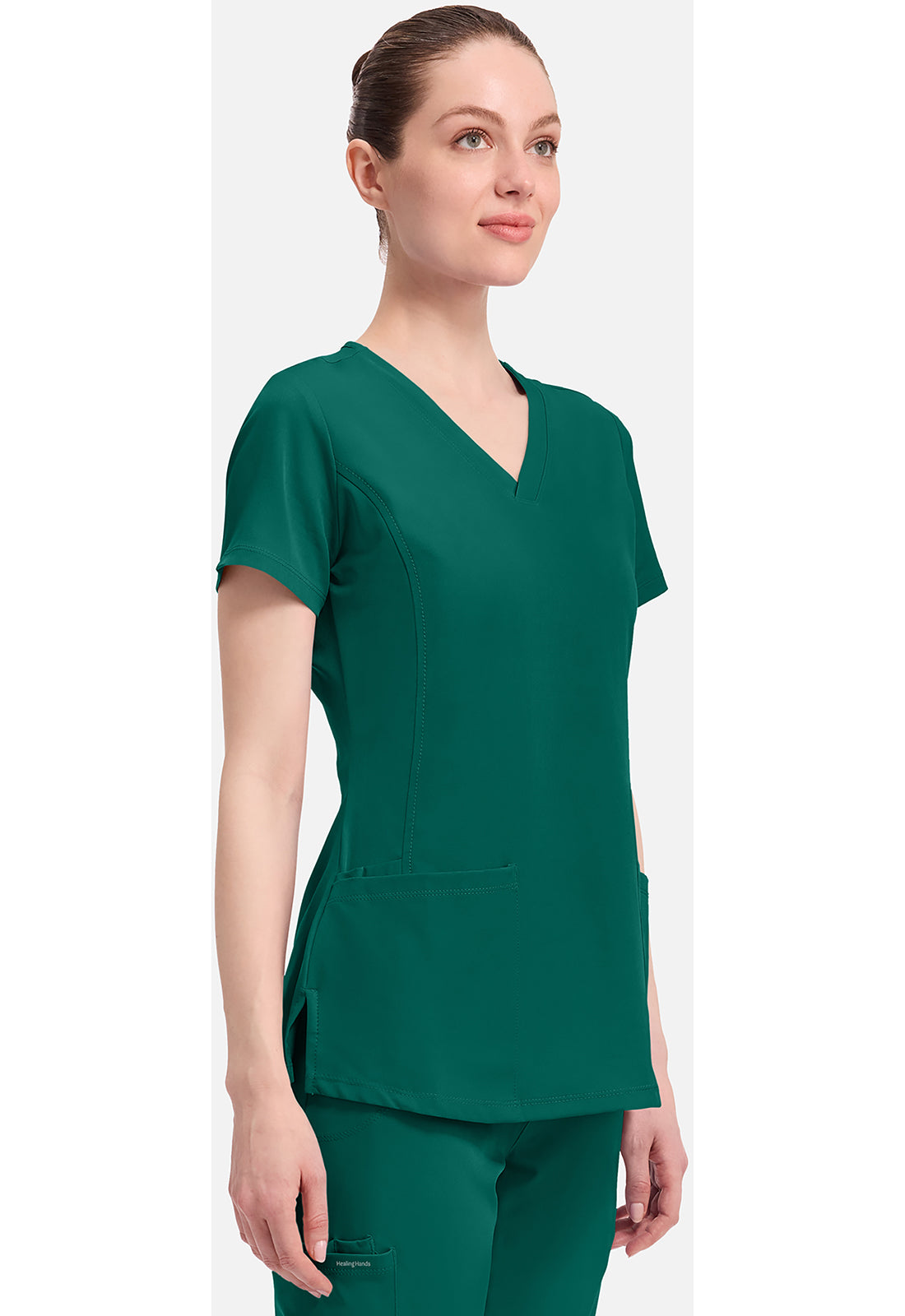Monica Top dames met V-hals en moderne pasvorm met stretchmateriaal