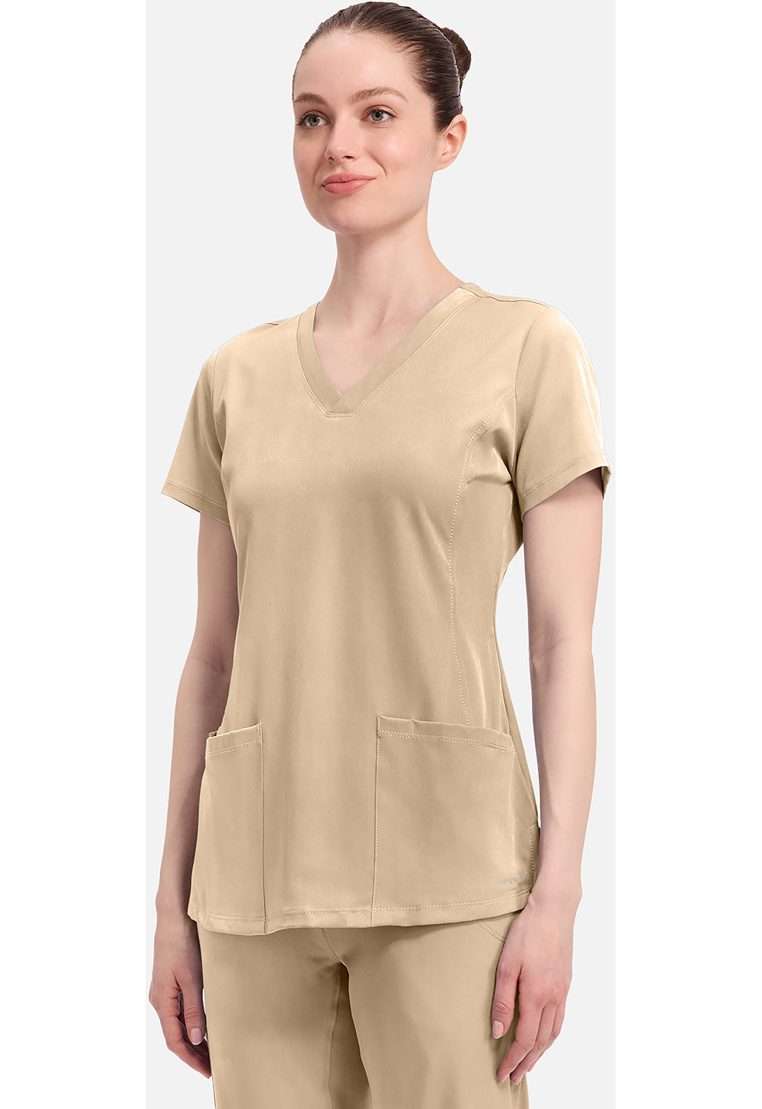 Monica Top dames met V-hals en moderne pasvorm met stretchmateriaal