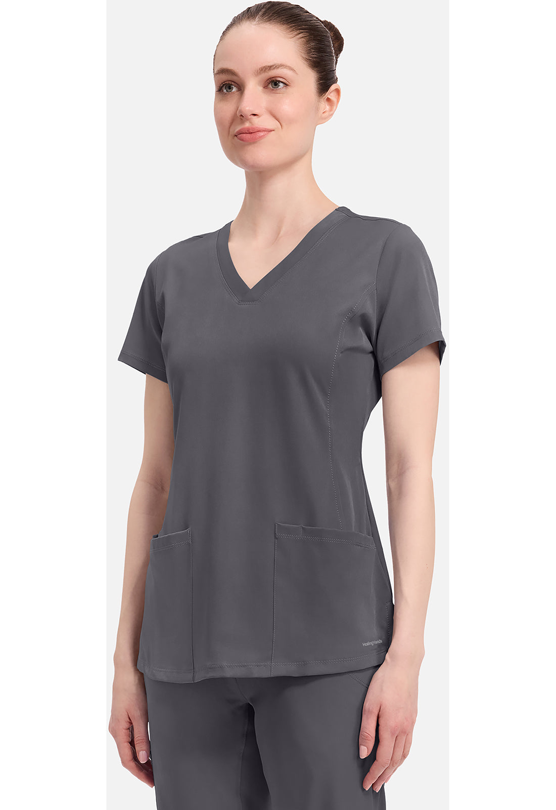 Monica Top dames met V-hals en moderne pasvorm met stretchmateriaal
