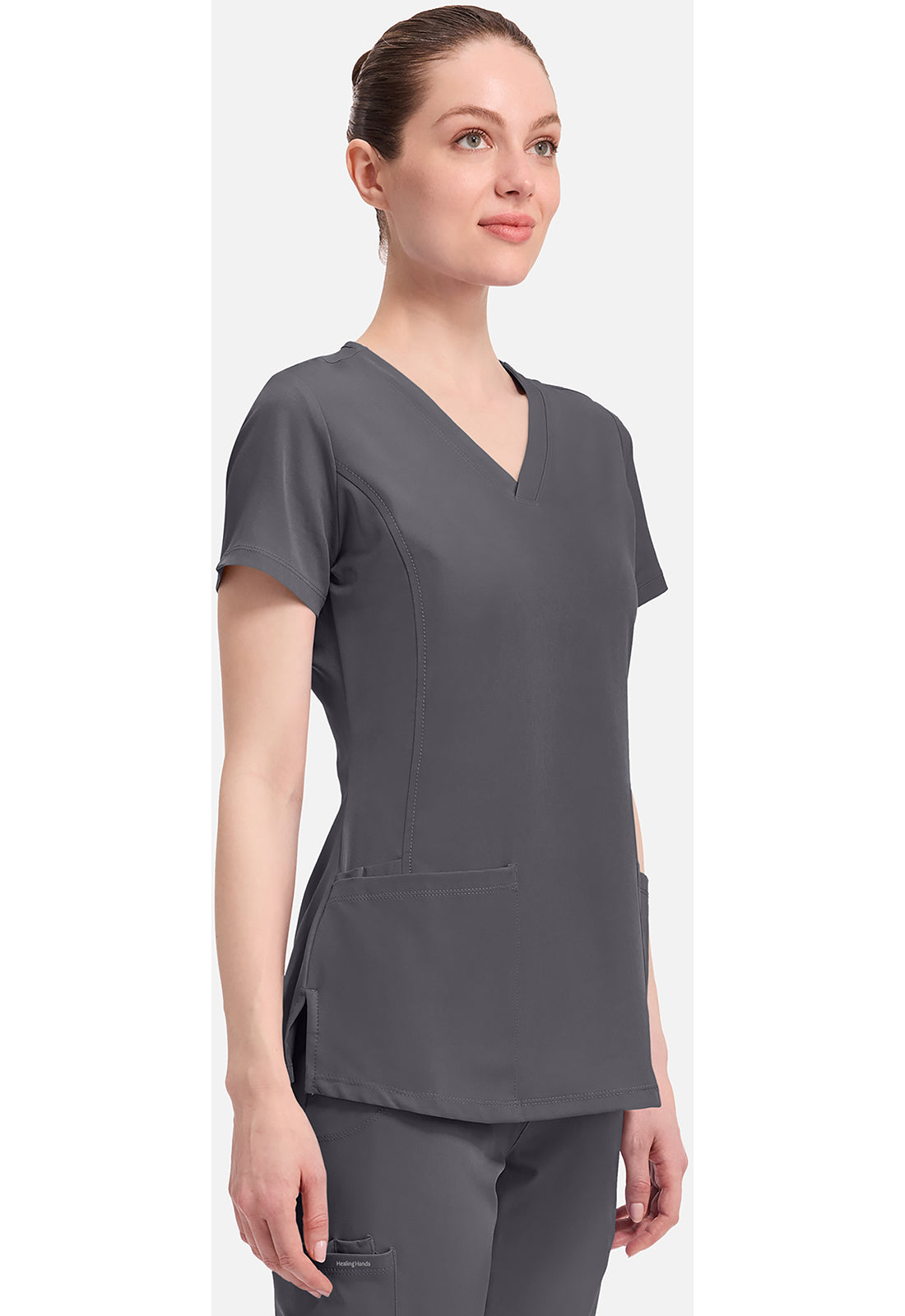 Monica Top dames met V-hals en moderne pasvorm met stretchmateriaal