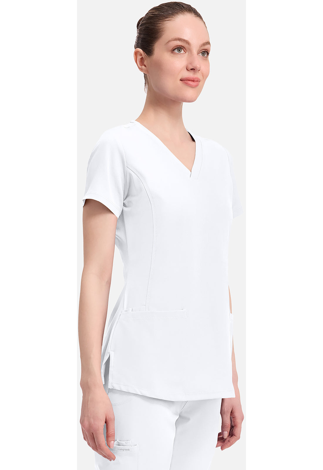 Monica Top dames met V-hals en moderne pasvorm met stretchmateriaal