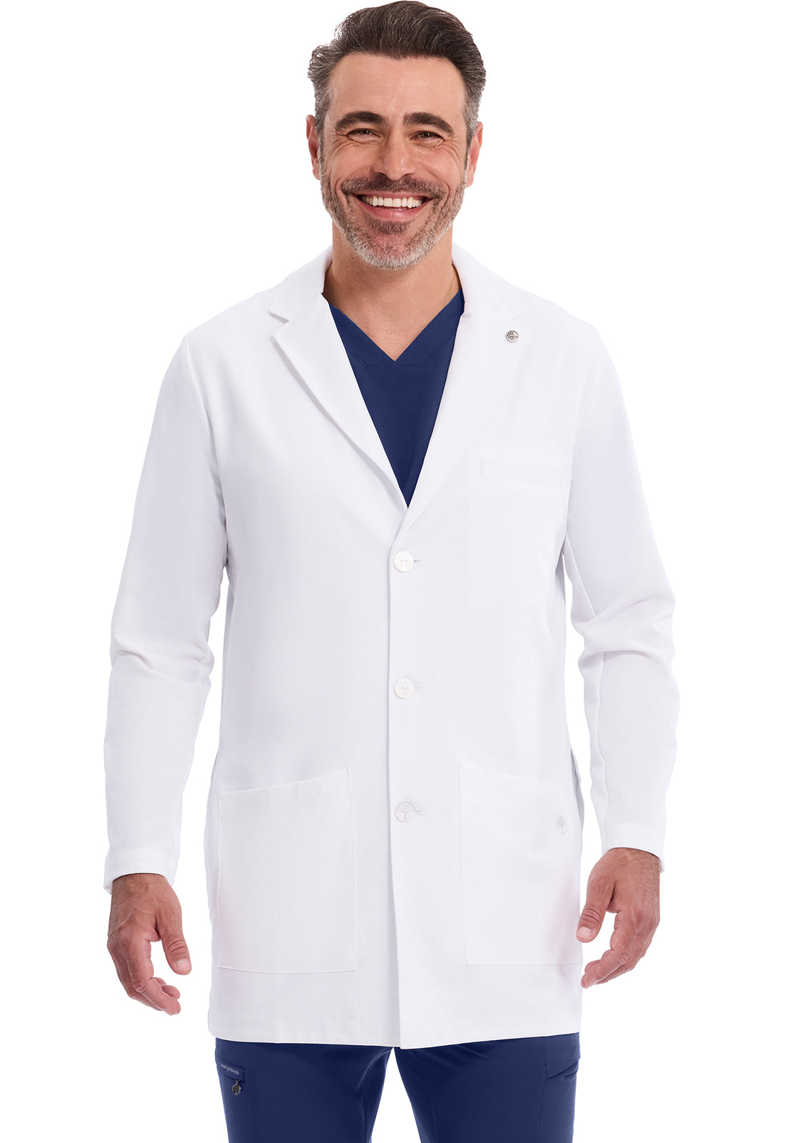 Logan laboratoriumjas heren met moderne pasvorm en stretchstof