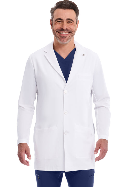 Logan laboratoriumjas heren met moderne pasvorm en stretchstof