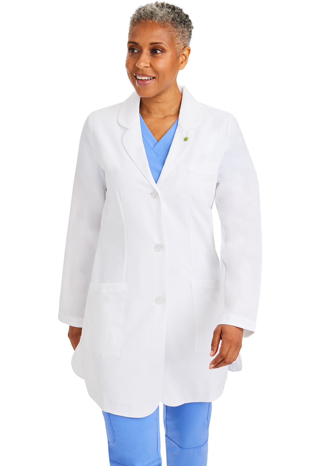 Fiona laboratoriumjas dames wit met moderne pasvorm en 4-way stretch