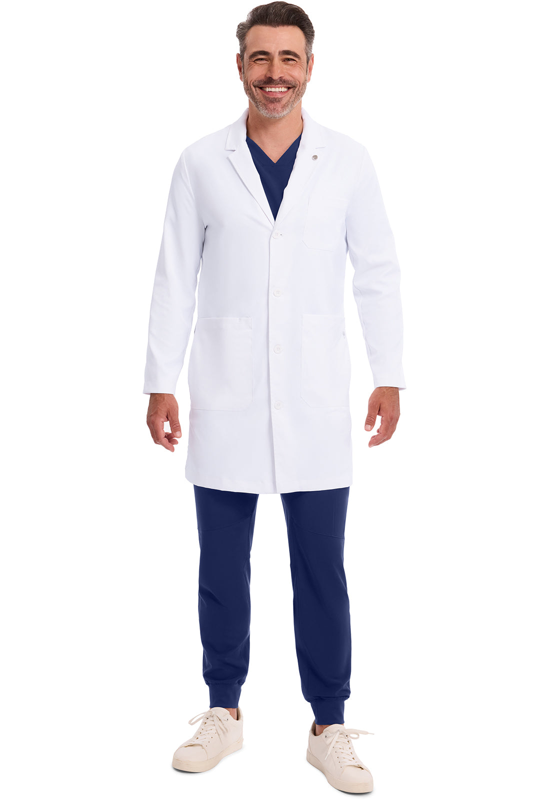 Luke Labcoat heren met moderne pasvorm en licht stretchmateriaal