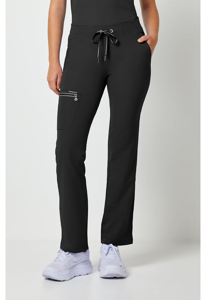 Nisha Pant met middelhoge taille en rechte pijpen met stretchmateriaal