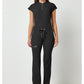 Nisha Pant met middelhoge taille en rechte pijpen met stretchmateriaal