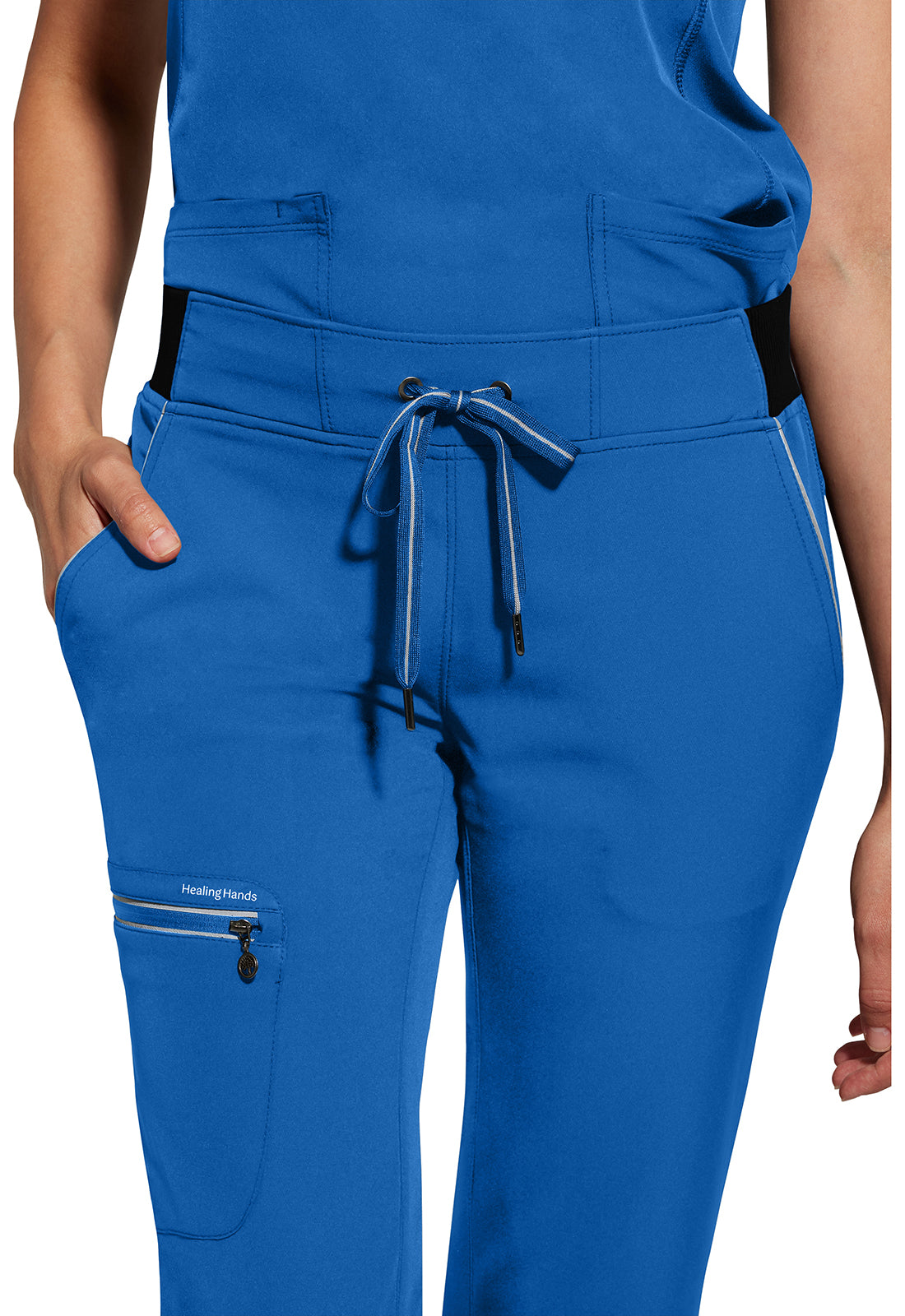 Nisha Pant met middelhoge taille en rechte pijpen met stretchmateriaal