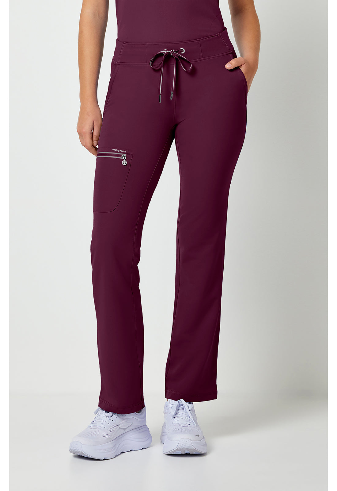 Nisha Pant met middelhoge taille en rechte pijpen met stretchmateriaal
