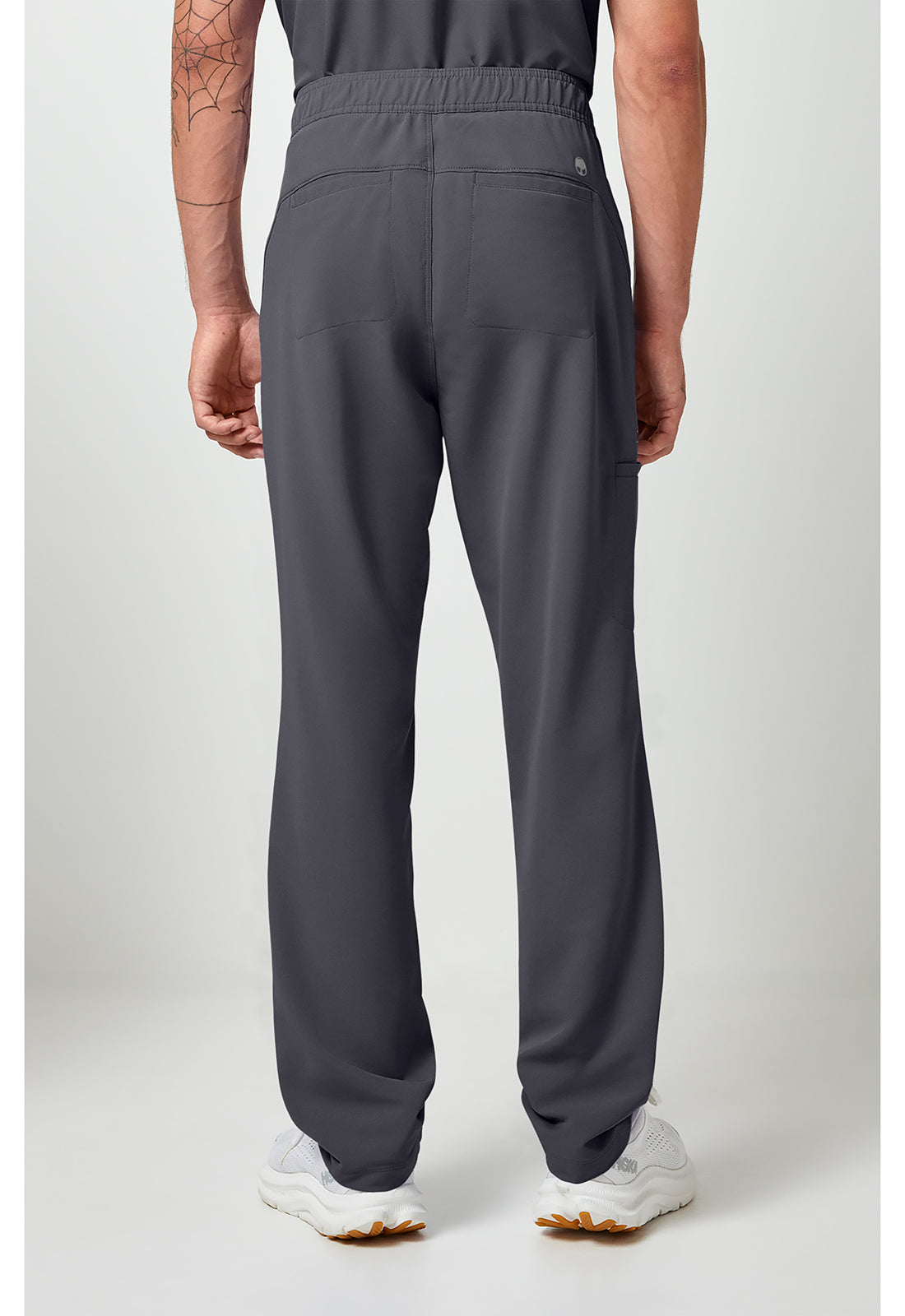 Noah-broek met middelhoge taille en rechte pijpen met stretchmateriaal