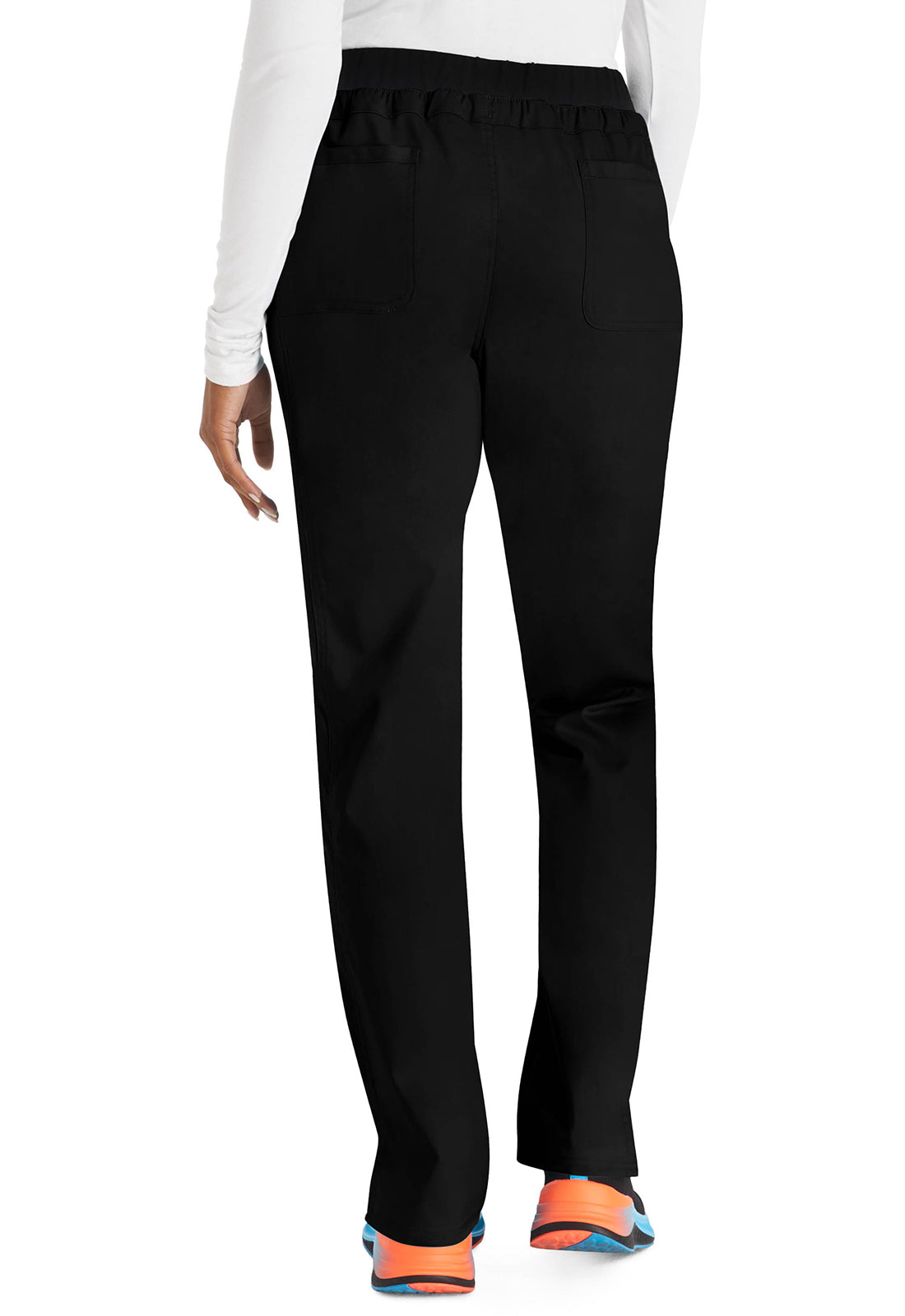Trekkoordbroek met middelhoge taille en taps toelopende pijpen met elastische tailleband
