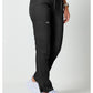 Trekkoordbroek met middelhoge taille en taps toelopende pijpen met elastische tailleband
