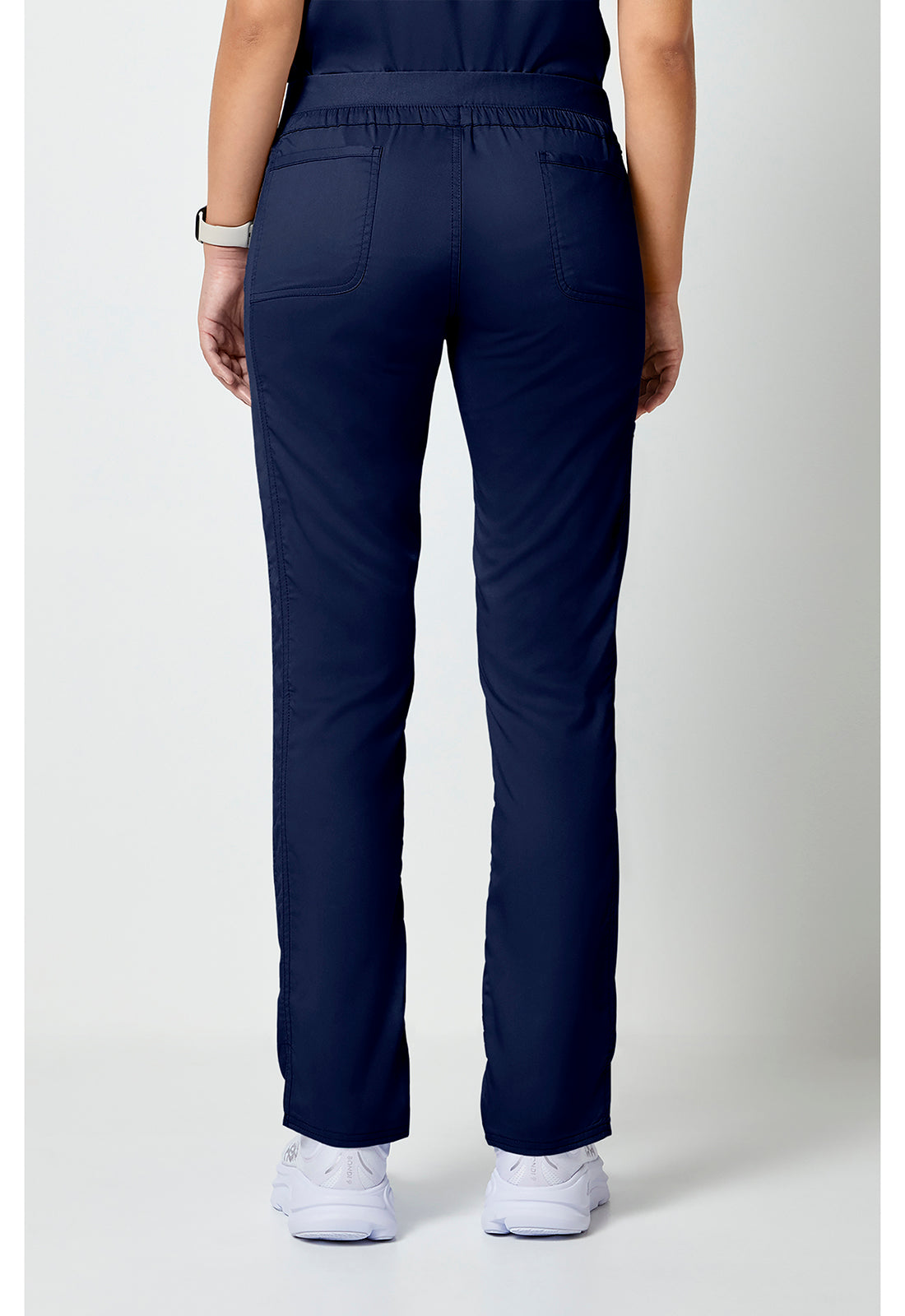 Trekkoordbroek met middelhoge taille en taps toelopende pijpen met elastische tailleband