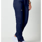 Trekkoordbroek met middelhoge taille en taps toelopende pijpen met elastische tailleband