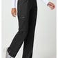 Pull-on broek met middelhoge taille en rechte pijpen met elastische tailleband en cargozak WWE110