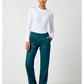 Pull-on broek met middelhoge taille en rechte pijpen met elastische tailleband en cargozak WWE110