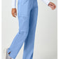 Pull-on broek met middelhoge taille en rechte pijpen met elastische tailleband en cargozak WWE110