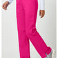 Pull-on broek met middelhoge taille en rechte pijpen met elastische tailleband en cargozak WWE110