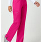 Pull-on broek met middelhoge taille en rechte pijpen met elastische tailleband en cargozak WWE110