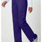 Pull-on broek met middelhoge taille en rechte pijpen met elastische tailleband en cargozak WWE110