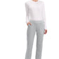 Pull-on broek met middelhoge taille en rechte pijpen met elastische tailleband en cargozak WWE110