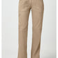 Pull-on broek met middelhoge taille en rechte pijpen met elastische tailleband en cargozak WWE110