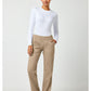 Pull-on broek met middelhoge taille en rechte pijpen met elastische tailleband en cargozak WWE110
