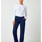 Pull-on broek met middelhoge taille en rechte pijpen met elastische tailleband en cargozak WWE110