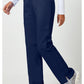 Pull-on broek met middelhoge taille en rechte pijpen met elastische tailleband en cargozak WWE110