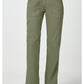 Pull-on broek met middelhoge taille en rechte pijpen met elastische tailleband en cargozak WWE110