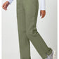 Pull-on broek met middelhoge taille en rechte pijpen met elastische tailleband en cargozak WWE110