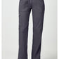 Pull-on broek met middelhoge taille en rechte pijpen met elastische tailleband en cargozak WWE110