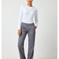 Pull-on broek met middelhoge taille en rechte pijpen met elastische tailleband en cargozak WWE110