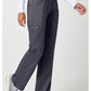 Pull-on broek met middelhoge taille en rechte pijpen met elastische tailleband en cargozak WWE110