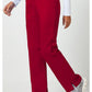Pull-on broek met middelhoge taille en rechte pijpen met elastische tailleband en cargozak WWE110