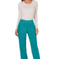 Pull-on broek met middelhoge taille en rechte pijpen met elastische tailleband en cargozak WWE110
