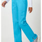 Pull-on broek met middelhoge taille en rechte pijpen met elastische tailleband en cargozak WWE110