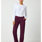 Pull-on broek met middelhoge taille en rechte pijpen met elastische tailleband en cargozak WWE110