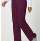 Pull-on broek met middelhoge taille en rechte pijpen met elastische tailleband en cargozak WWE110