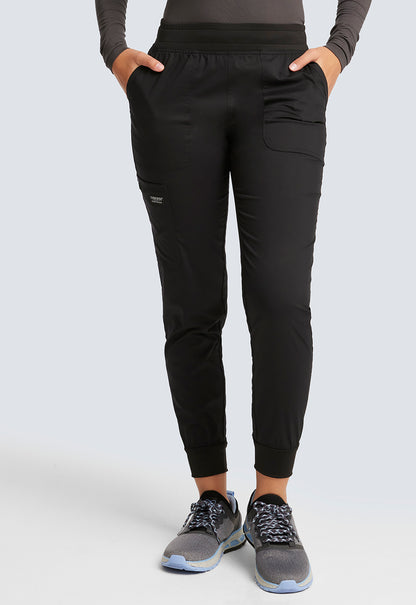 Halfhoge joggingbroek met taps toelopende pijpen en gebreide tailleband WWE115