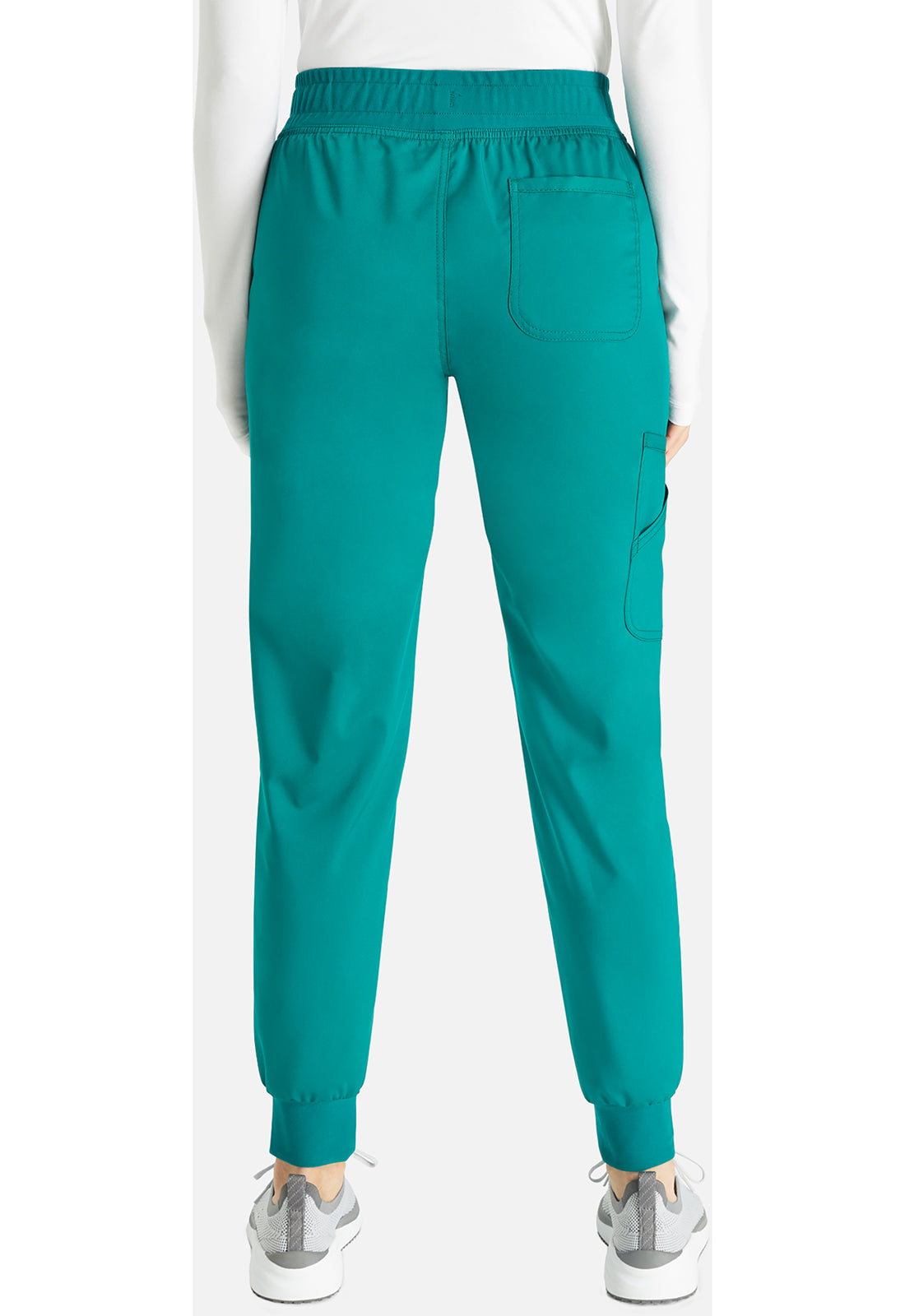 Halfhoge joggingbroek met taps toelopende pijpen en gebreide tailleband WWE115