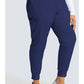 Halfhoge joggingbroek met taps toelopende pijpen en gebreide tailleband WWE115
