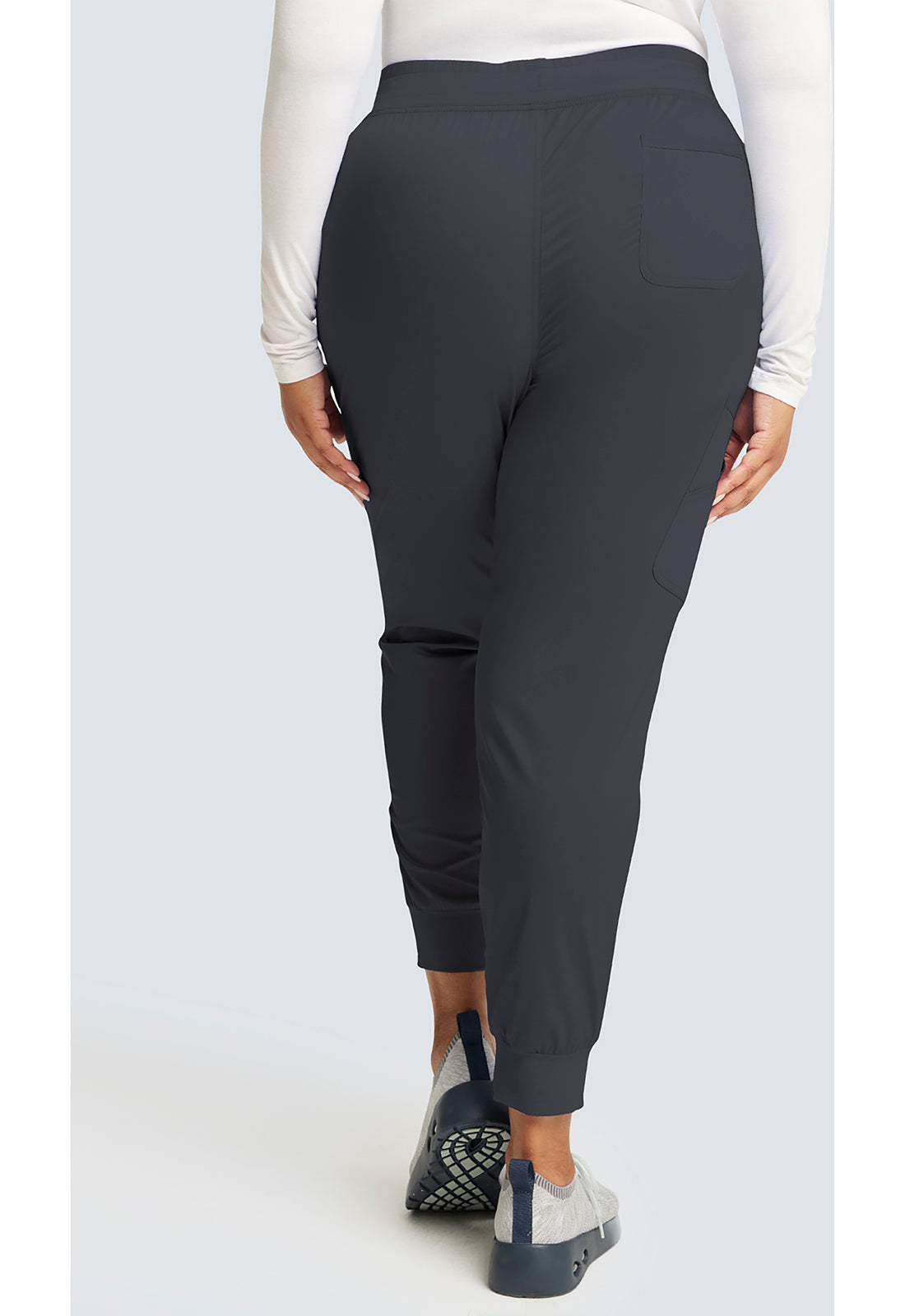 Halfhoge joggingbroek met taps toelopende pijpen en gebreide tailleband WWE115