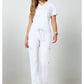 Cherokee Workwear Mid-rise jeans met gematigde uitlopende pijpen en trekkoord met cargozakken en 2-way stretch WWE120