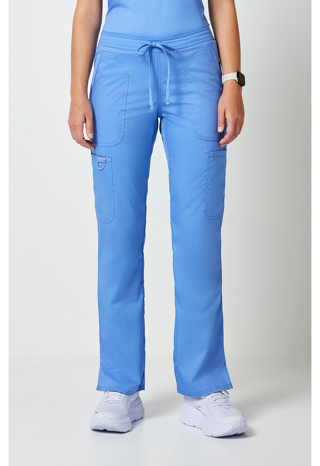 Cherokee Workwear Mid-rise jeans met gematigde uitlopende pijpen en trekkoord met cargozakken en 2-way stretch WWE120