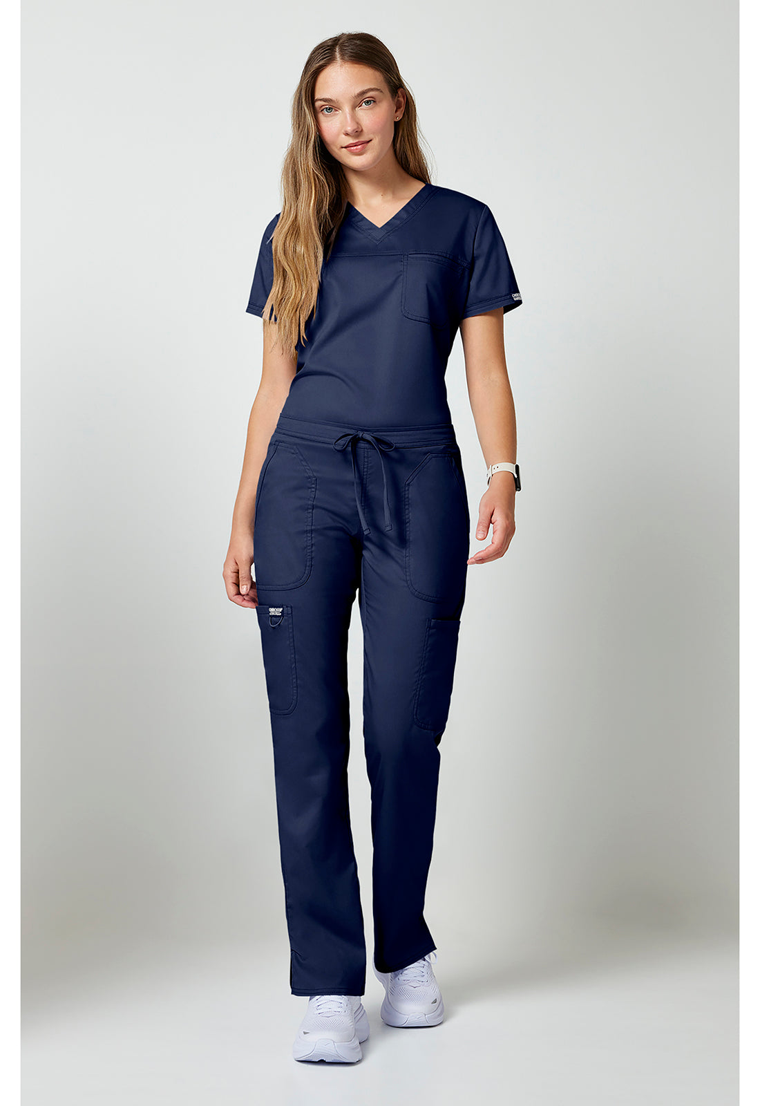 Cherokee Workwear Mid-rise jeans met gematigde uitlopende pijpen en trekkoord met cargozakken en 2-way stretch WWE120
