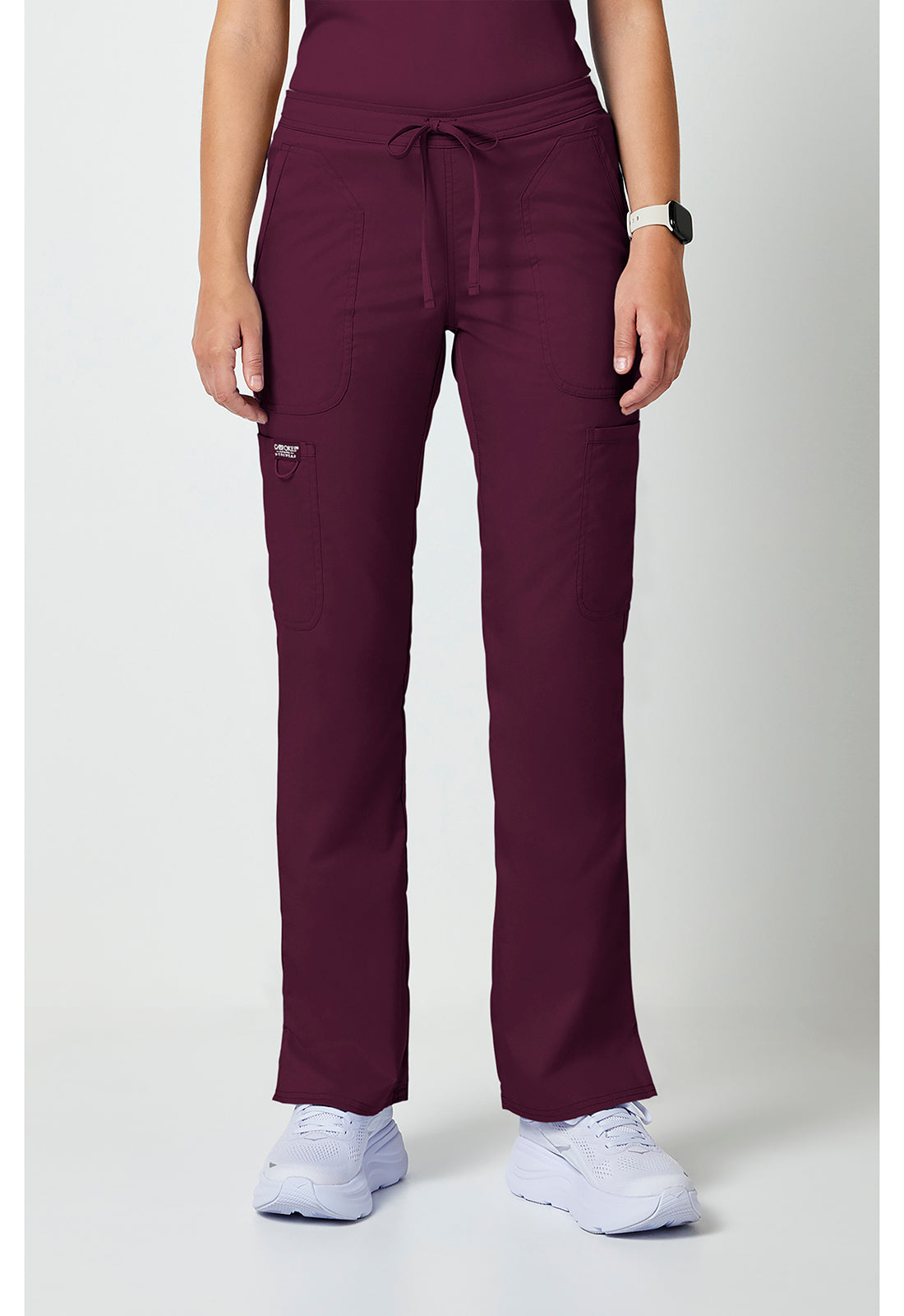 Cherokee Workwear Mid-rise jeans met gematigde uitlopende pijpen en trekkoord met cargozakken en 2-way stretch WWE120