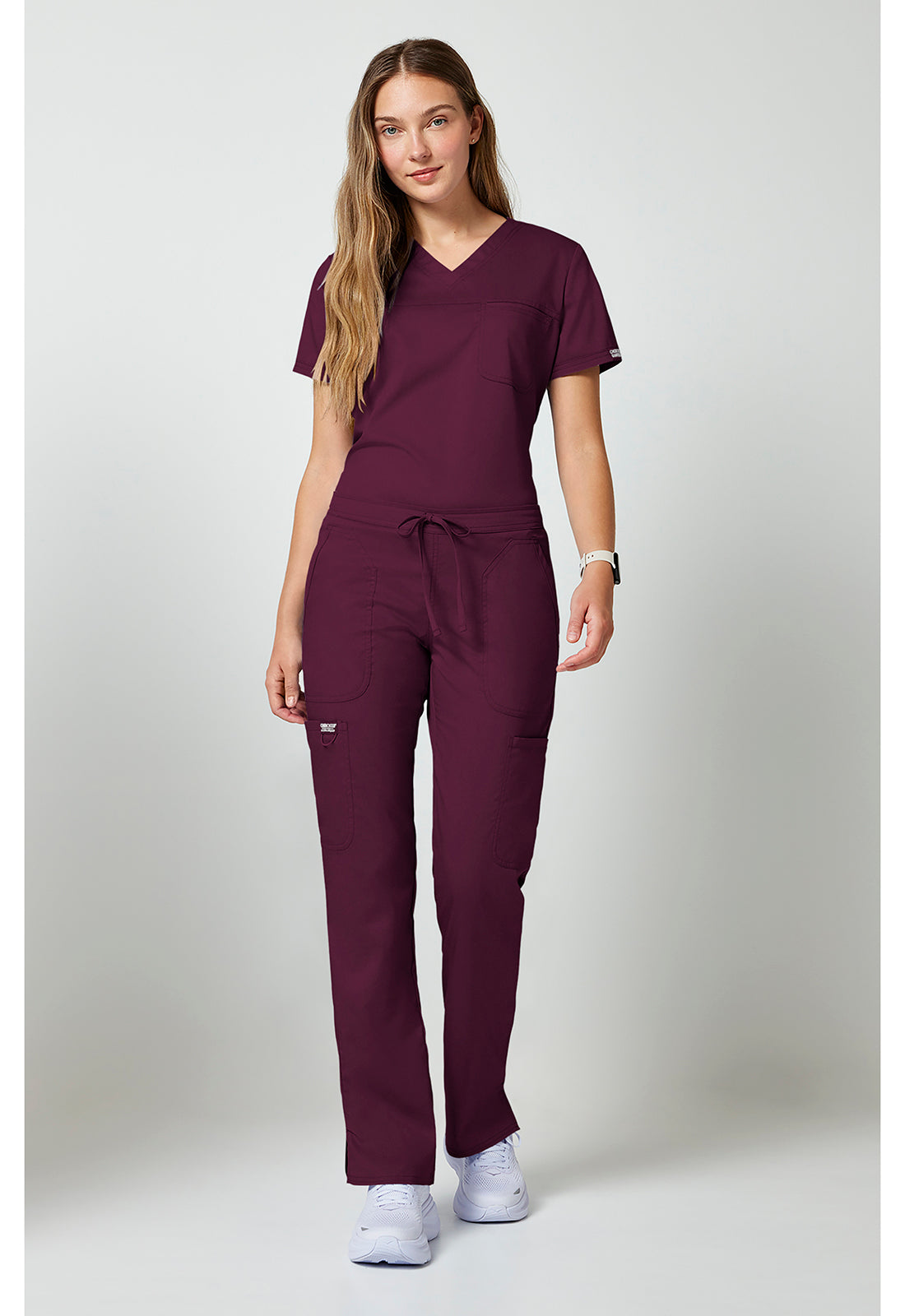 Cherokee Workwear Mid-rise jeans met gematigde uitlopende pijpen en trekkoord met cargozakken en 2-way stretch WWE120