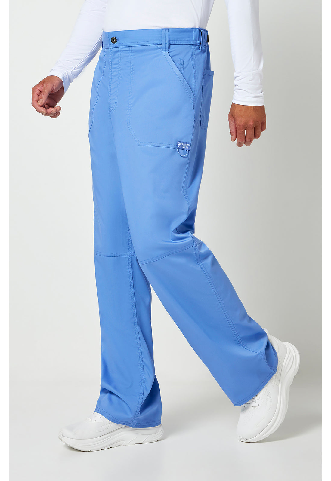 Cherokee Workwear Herenbroek met middelhoge taille en taps toelopende pijpen met 7 zakken en 2-way stretch WWE140